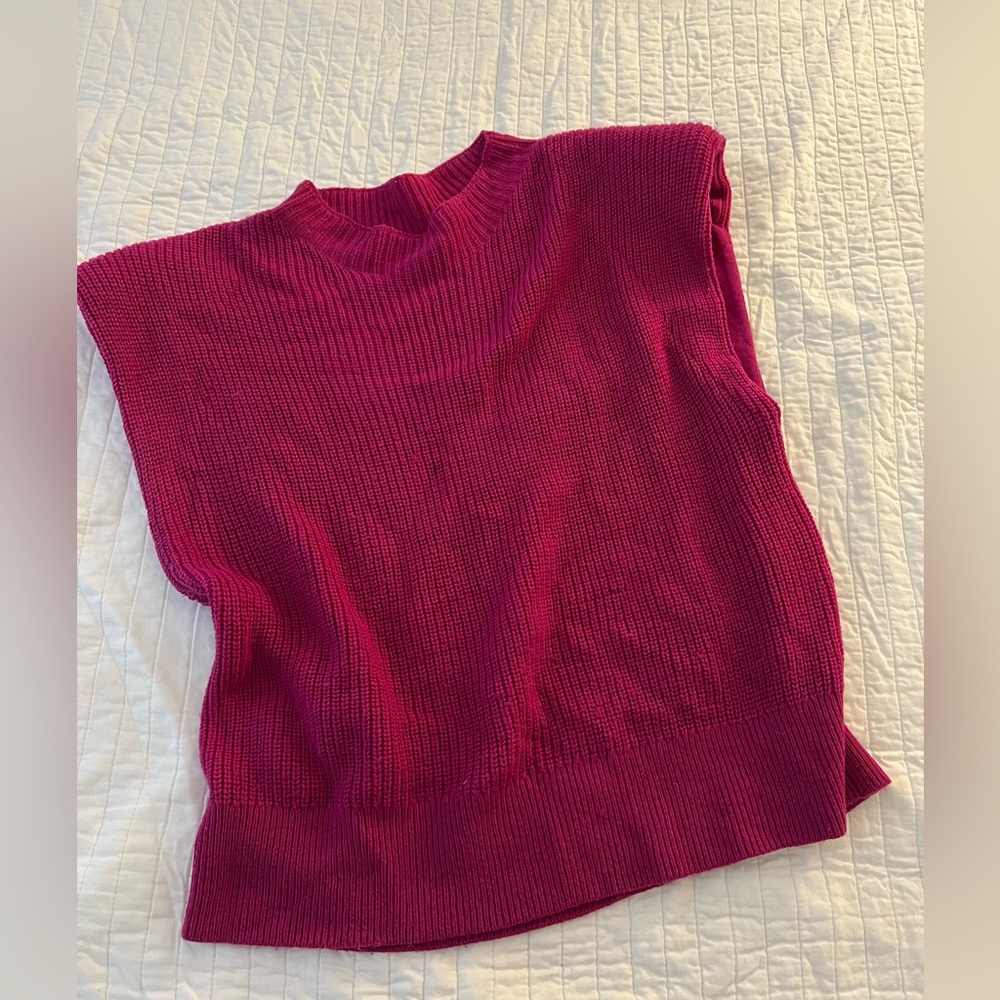 Babaton XL Pink knit Sleeveless tee with shoulder pads